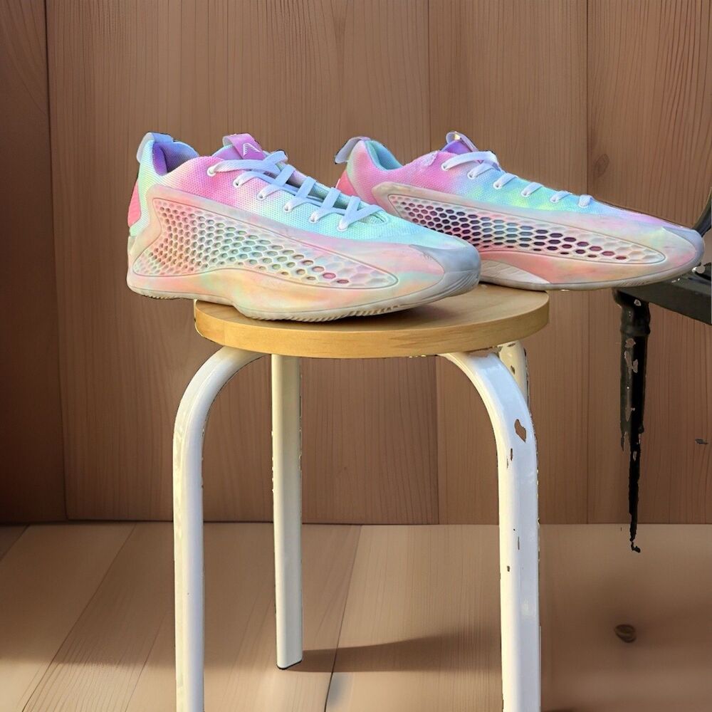 Anthony  Edwards 1 Adidas Low Pastel Tie-Dye Basketball Shoes Men's Size 13